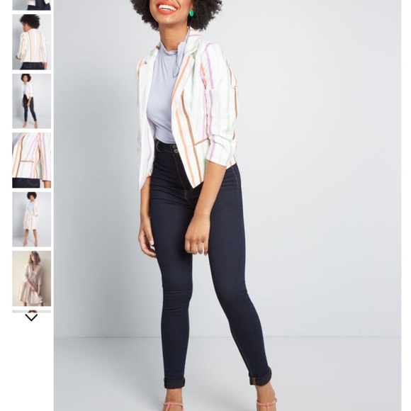 Plus Size stripped Modcloth Blazer - Picture 3 of 3